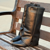 NINE WEST - מגפי בוקרים אלגנטיים בצבע שחור