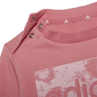 ADIDAS -חליפת לייף סטייל יוניסקס של אדידס לין פרנץ' טרי לתינוקות בגוון ורוד/ורוד שקוף
