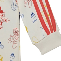 ADIDAS - בגד גוף לתינוקות של Disney Mickey Mouse (לבן גיר/אדום)