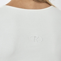 REPLAY - בגד גוף ריב לנשים בצבע לבן עם שרוול ארוך