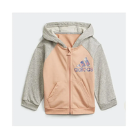 ADIDAS -  סט טרנינג שלם של אדידס לילדות באגי אוף ספורט אפור/ורוד