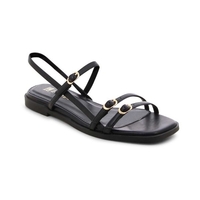 BIANCA BALLTI - סנדלים שטוחים עם רצועות לנשים בצבע שחור