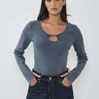 REPLAY - בודיסוט לנשים בצבע אינדיגו עם חיתוך טיפה ומפתח עגול