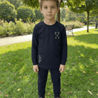 חולצת בנים שרוול ארוך בצבע שחור - EMPORIO VALENTINI