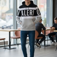 Valerio Italy - קפוצ'ונים לגברים שחור לבן