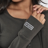 REPLAY - חולצת ריב ארוכה בצבע אפור