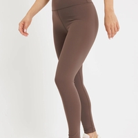 REPLAY - גופיית קרופ עם כתפיות דקות וטייץ ספורטיבי מחטב ארוך בצבע חום