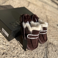 REPLAY - כפכפי מוקסין לנשים בצבע חום עם פרווה סינתטית