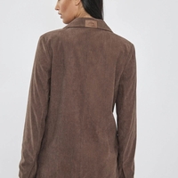 REPLAY - ז'קט בלייזר קורדרוי לנשים בצבע חום