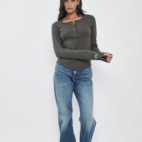 REPLAY - חולצת ריב ארוכה בצבע אפור