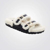 NINE WEST - כפכפי דמוי פרווה לנשים שחור