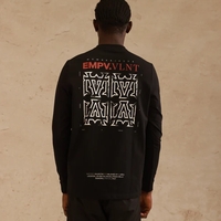 EMPORIO VALENTINI  -  טי-שירט שרוול ארוך בצבע שחור עם הדפס גרפי EMPV.VLNT