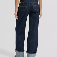 מכנס ג'ינס נשים -LEE JEANS Stella Wide Leg Selvedge Denim Jean