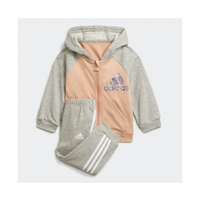 ADIDAS -  סט טרנינג שלם של אדידס לילדות באגי אוף ספורט אפור/ורוד