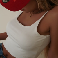 REPLAY - גופיית ריב טופ לבנה לנשים