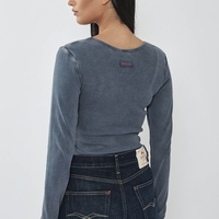 REPLAY - בודיסוט לנשים בצבע אינדיגו עם חיתוך טיפה ומפתח עגול