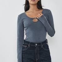 REPLAY - בודיסוט לנשים בצבע אינדיגו עם חיתוך טיפה ומפתח עגול