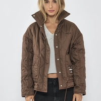 REPLAY - מעיל לנשים בצבע חום