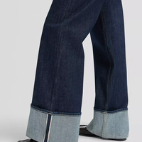 מכנס ג'ינס נשים -LEE JEANS Stella Wide Leg Selvedge Denim Jean