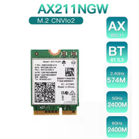 כרטיס רשת אלחוטי Intel AX211NGW – Wi-Fi 6E + Bluetooth 5.3 (ללא אנטנות, אחריות לשנה)