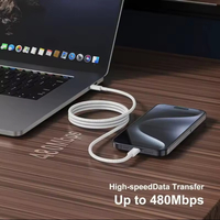 כבל USB-C ל-USB-C תואם מקורי לאייפון – לבן, אורך 1 מטר, טעינה מהירה 100W