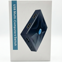 מתג KVM לשני מחשבים (HDMI + USB) מתג מיתוג תומך 4K מבית MT-VIKI