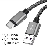 כבל טעינה USB-C מהיר 2A – אפור, אורך 2 מטר