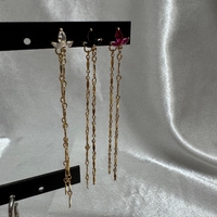 עגיל לוטוס שחור צמוד נשפך