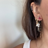 עגיל לוטוס ורוד צמוד נשפך