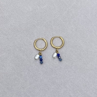 עגילי בלו מון עם פנינה