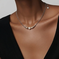 שרשרת צדפים פנינה כסף