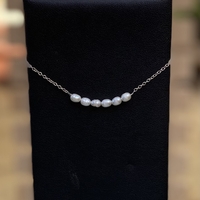 שרשרת כסף פנינים