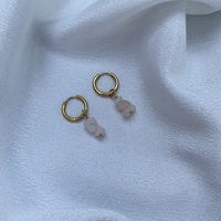 עגילי רוז קוורץ