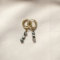 עגילי Grey Jasper Drop