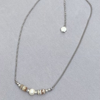 שרשרת צדפים פנינה כסף