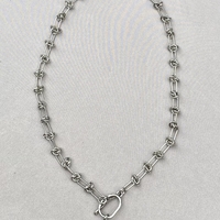 שרשרת חוליות כסף פנינה