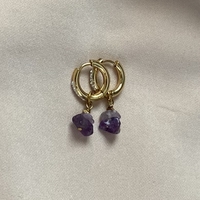 עגילי חישוק Amethyst