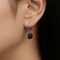 עגילי Amethyst Drop