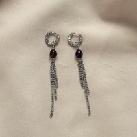 עגילים Midnight Pearl