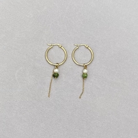 עגילי שרשרת ג’ייד עדינים