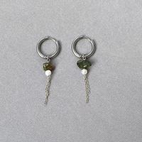 עגילי ג’ייד פנינה כסף