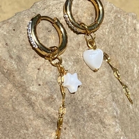 עגילים לב וכוכב