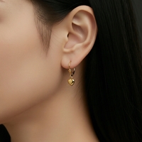 עגילי לב זהב קלאסיים