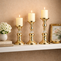 פמוטים זהב לנרות סט 3 חלקים