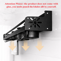 מדף תלייה ומארגן כלים למטבח שחור.