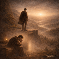 תמונה קנבס אומנותי התבוננות לאופק