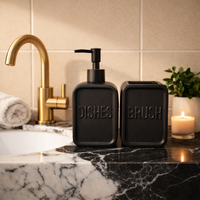 סט שחור מט יוקרתי לאמבטיה