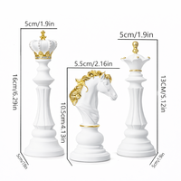 פסלי שחמט נוי יוקרתי – לבן וזהב
