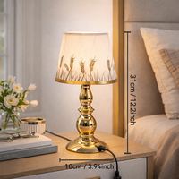 מנורת שולחן קומפקטי רטרו זהב לחדר שינה / סלון