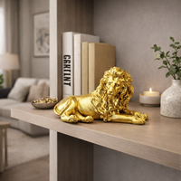 פסל נוי אריה זהב קטן לבית ולמשרד